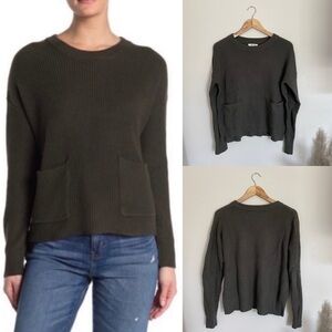 Madewell | Patch Pocket Pullover Sweater Wisteria Green